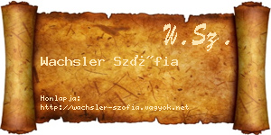 Wachsler Szófia névjegykártya